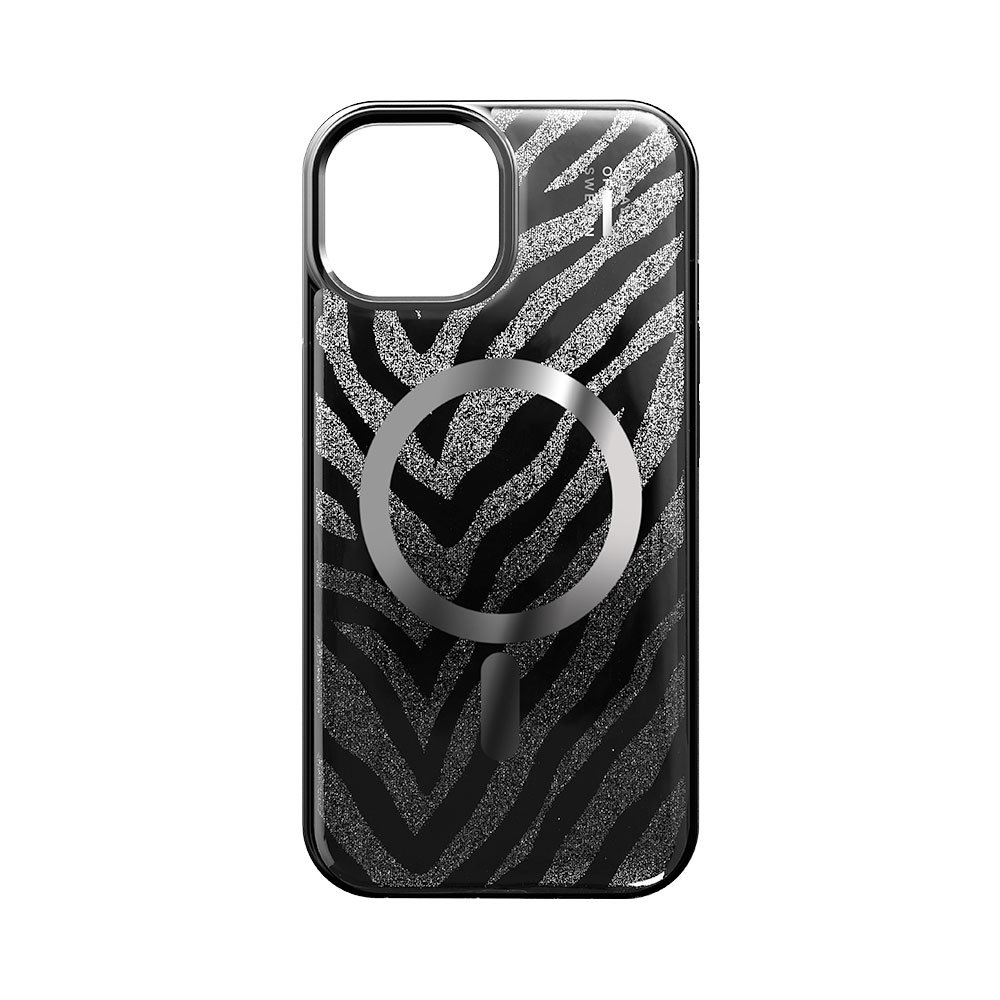 iDeal Fashion Clear Case MagSafe iPhone 13/14/15/16e/17e Zebra Mystique