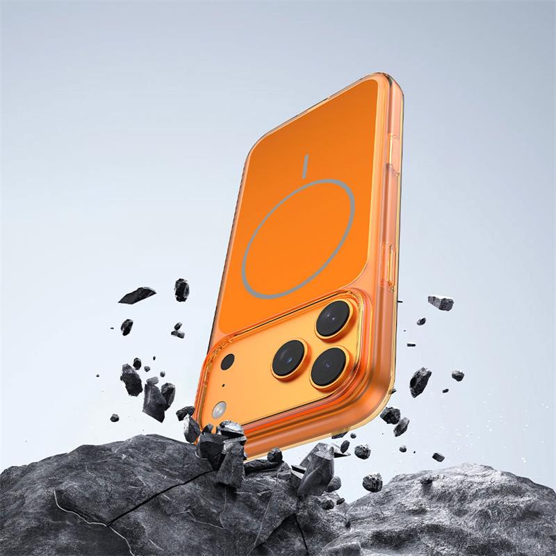 Comma kryt Crystal Shield Magnetic Case pre iPhone 17 Pro Max - Translucent Orange