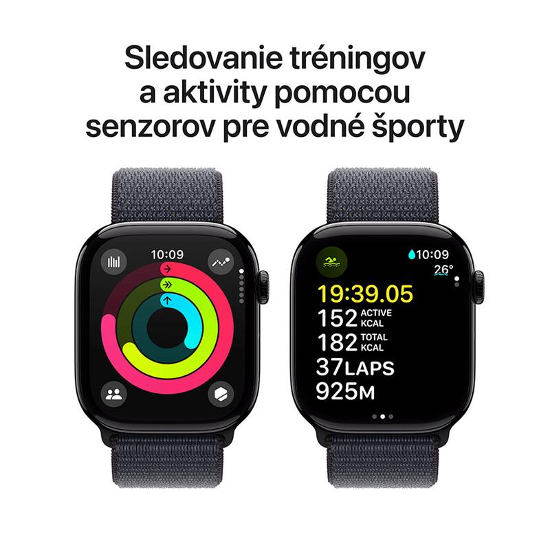 Apple Watch Series 10 GPS 46mm Jet Black Aluminium Case with Ink Sport Loop *Rozbalený*