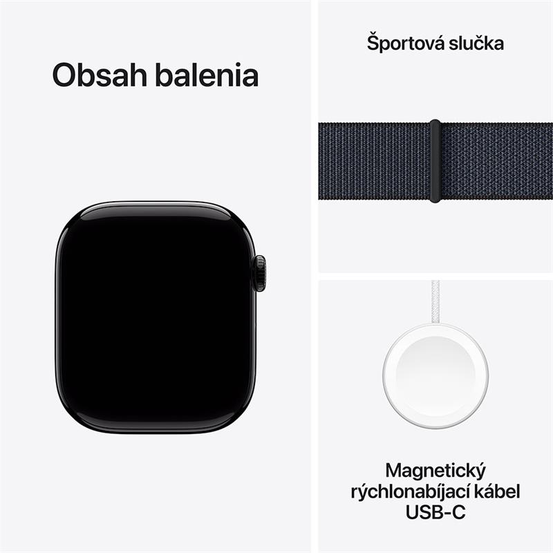 Apple Watch Series 10 GPS 46mm Jet Black Aluminium Case with Ink Sport Loop *Rozbalený*