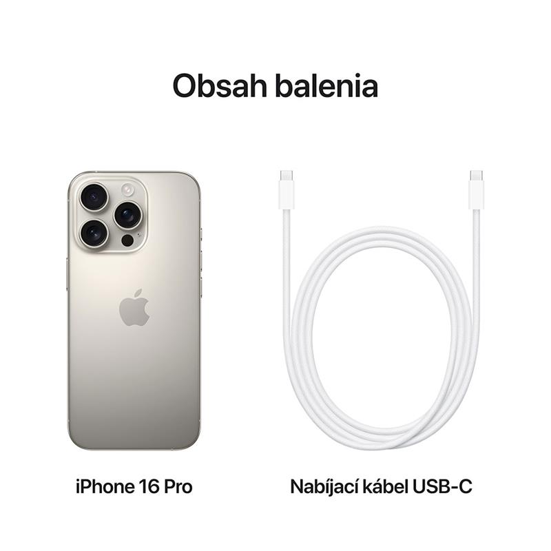 iPhone 16 Pro 128 GB Přírodní titan *Použitý s DPH – Třída C*