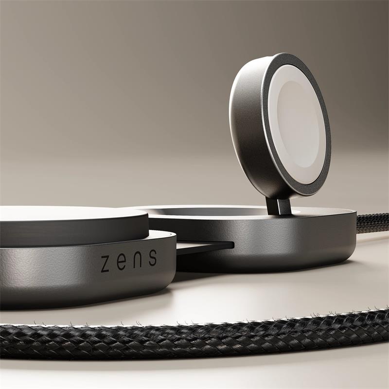 ZENS Pro 3 USB C - C cable 1,5 m 240W Qi2 charger+ Watch Black