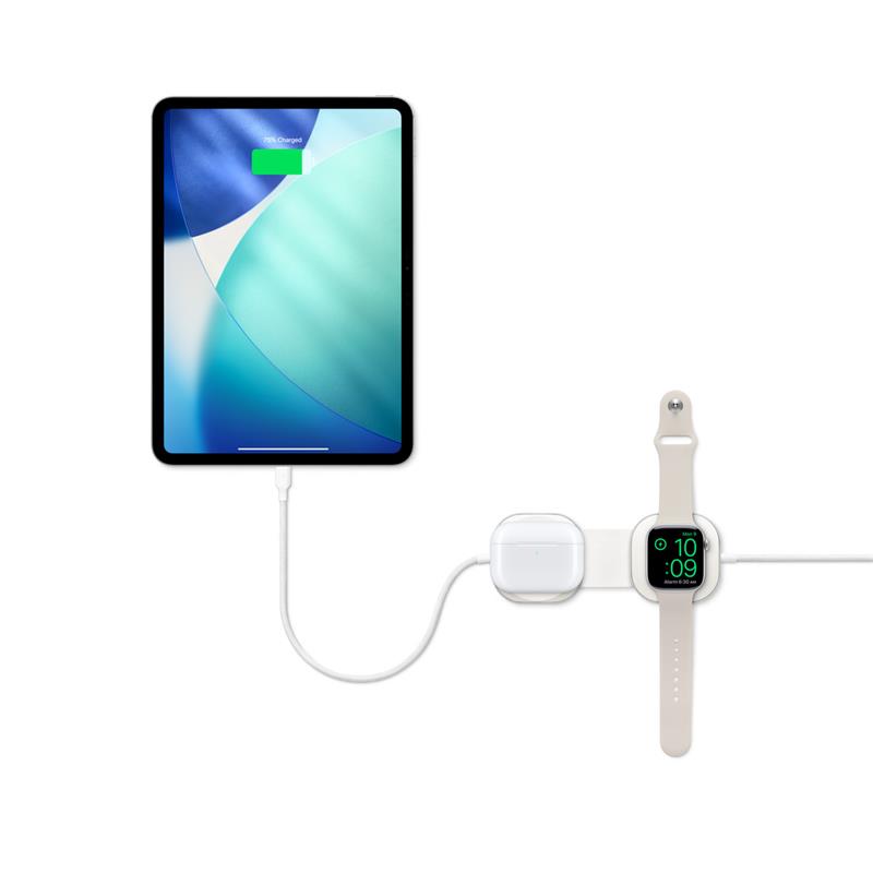 ZENS Pro 3 USB C - C cable 1,5 m 240W Qi2 charger+ Watch White