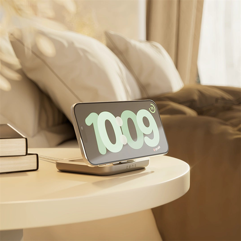 ZENS Qi2 Magnetic Nightstand charger White