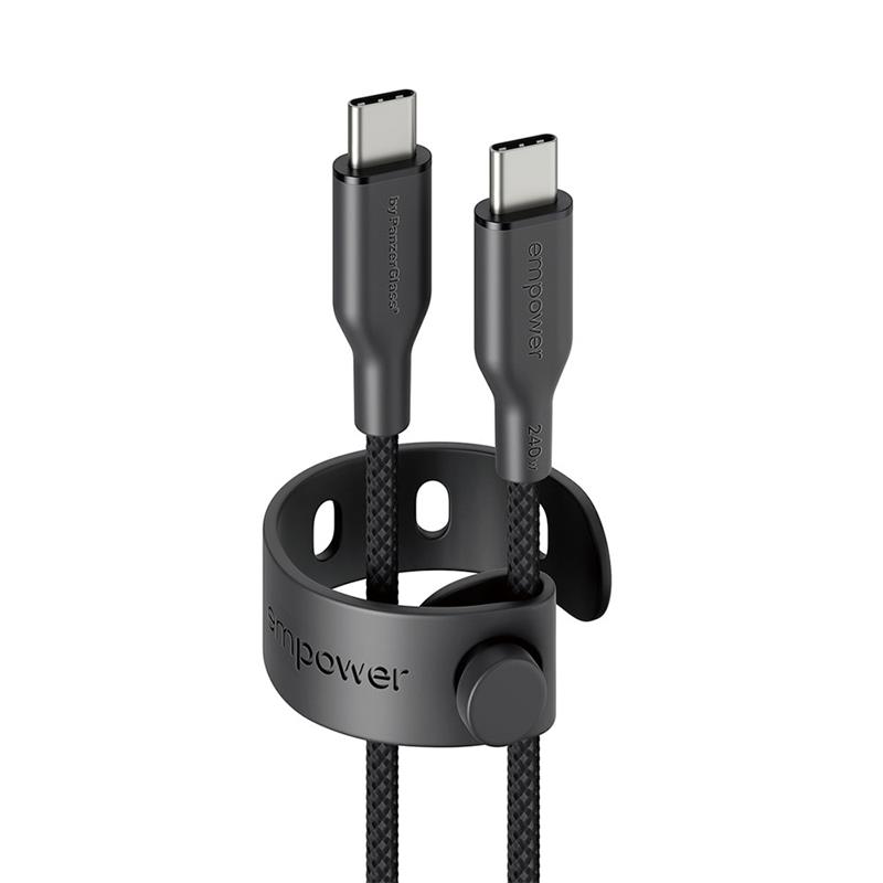 PanzerGlass kábel EMPOWER Racing USB-C to USB-C 1.2m 240W - Black *Rozbalený*