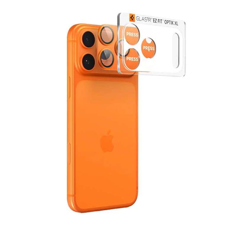Spigen Glass tR EZ Fit Optik Pro XL pre iPhone 17 Pro - Orange