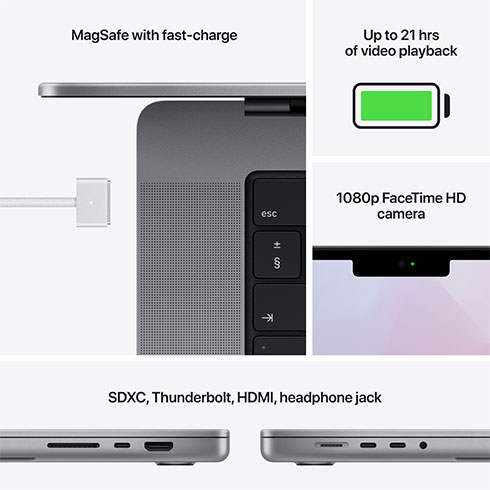 MacBook Pro 16" Apple M1 Pro 10C CPU 16C GPU 16GB 512GB kozmická sivá SK *Použitý s DPH - Trieda A*