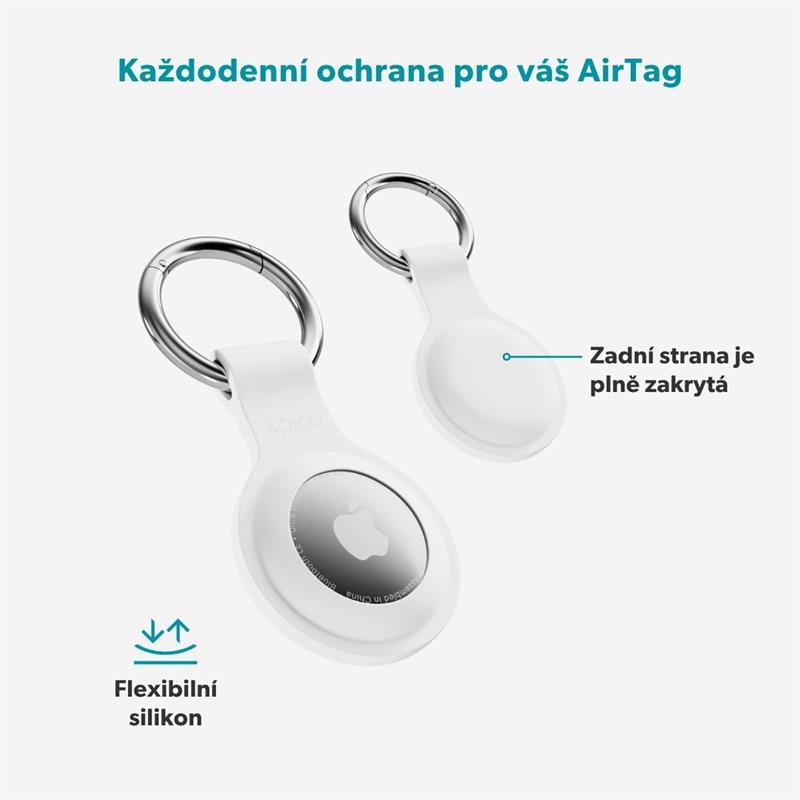 Epico silikonové pouzdro s plnou zadní stranou pro AirTag - bílá