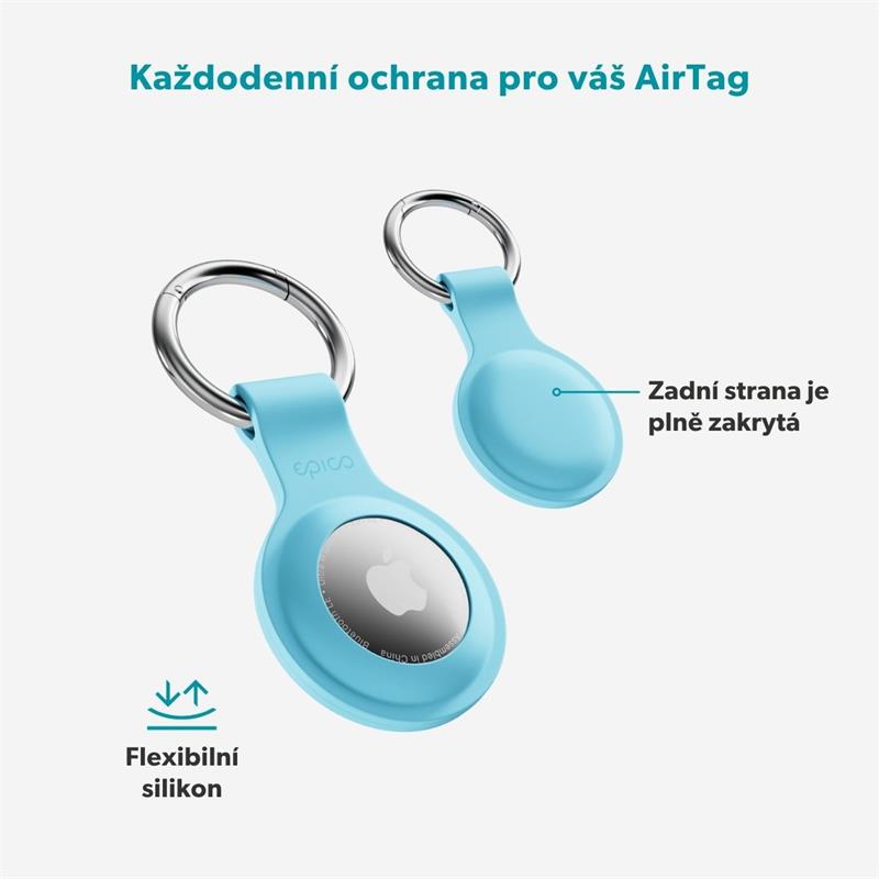 Epico silikonové pouzdro s plnou zadní stranou pro AirTag - světle modrá