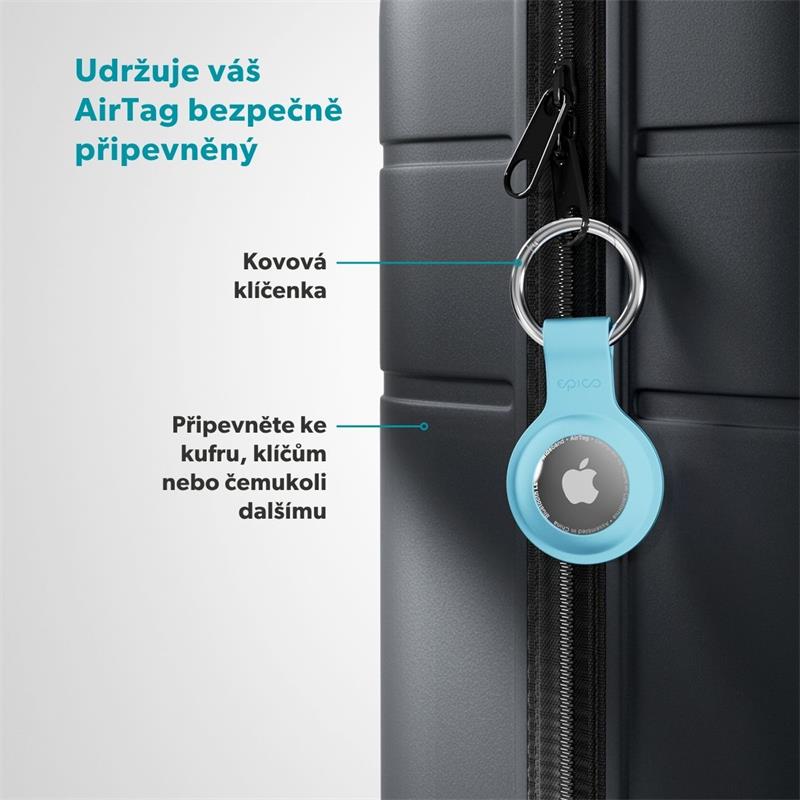Epico silikonové pouzdro s plnou zadní stranou pro AirTag - světle modrá