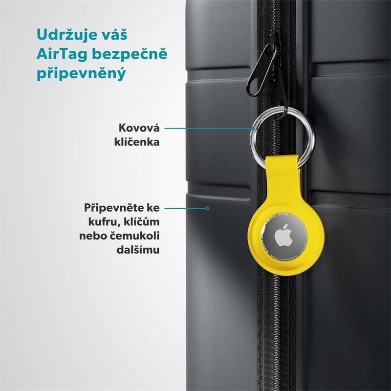 Epico silikonové pouzdro s plnou zadní stranou pro AirTag - žlutá