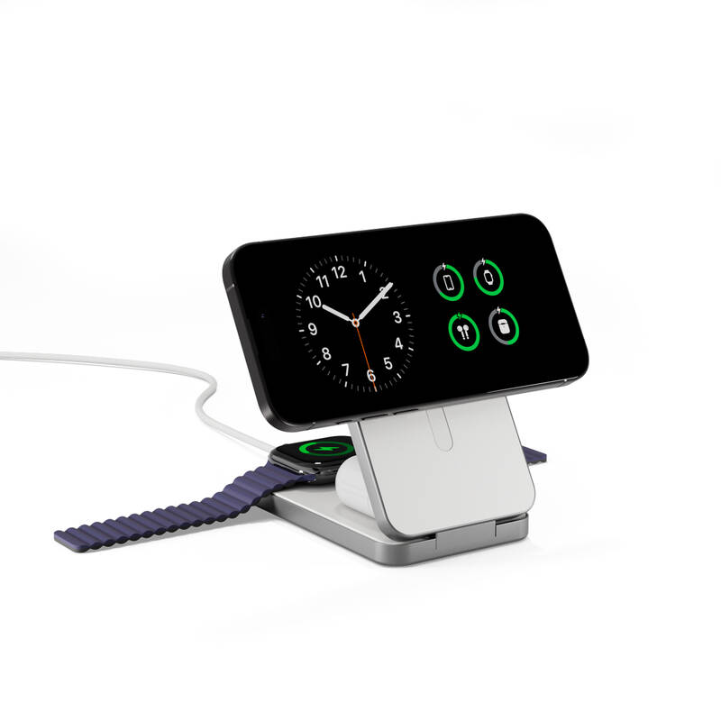 Epico Epico UltraBase 4in1 8000mAh Fold powerbanka & bezrôtový nabíjací stojanček EF50 - biela