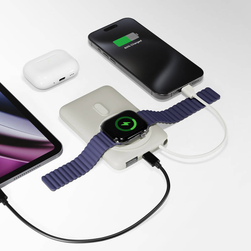 Epico UltraPack 4in1 10000mAh Watch Mag+ bezdrátová powerbanka EM68 - šedá