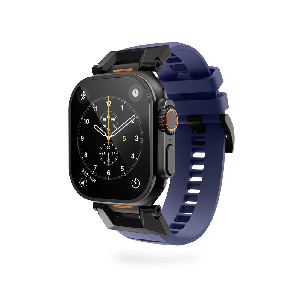 Epico Rubber Pro remienok s nerezovým zapínaním pre Apple Watch 49/46/45/44/42mm - modrá