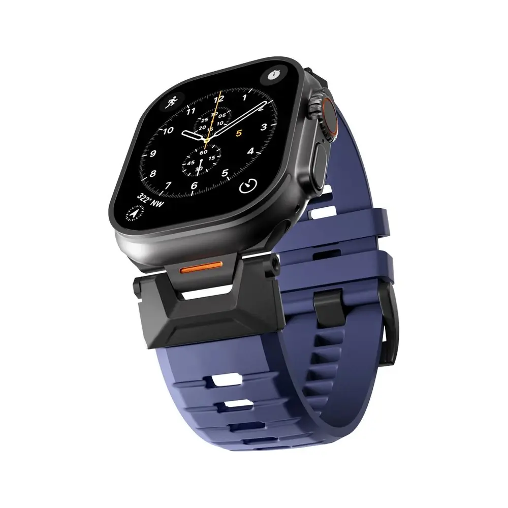 Epico Rubber Pro remienok s nerezovým zapínaním pre Apple Watch 49/46/45/44/42mm - modrá
