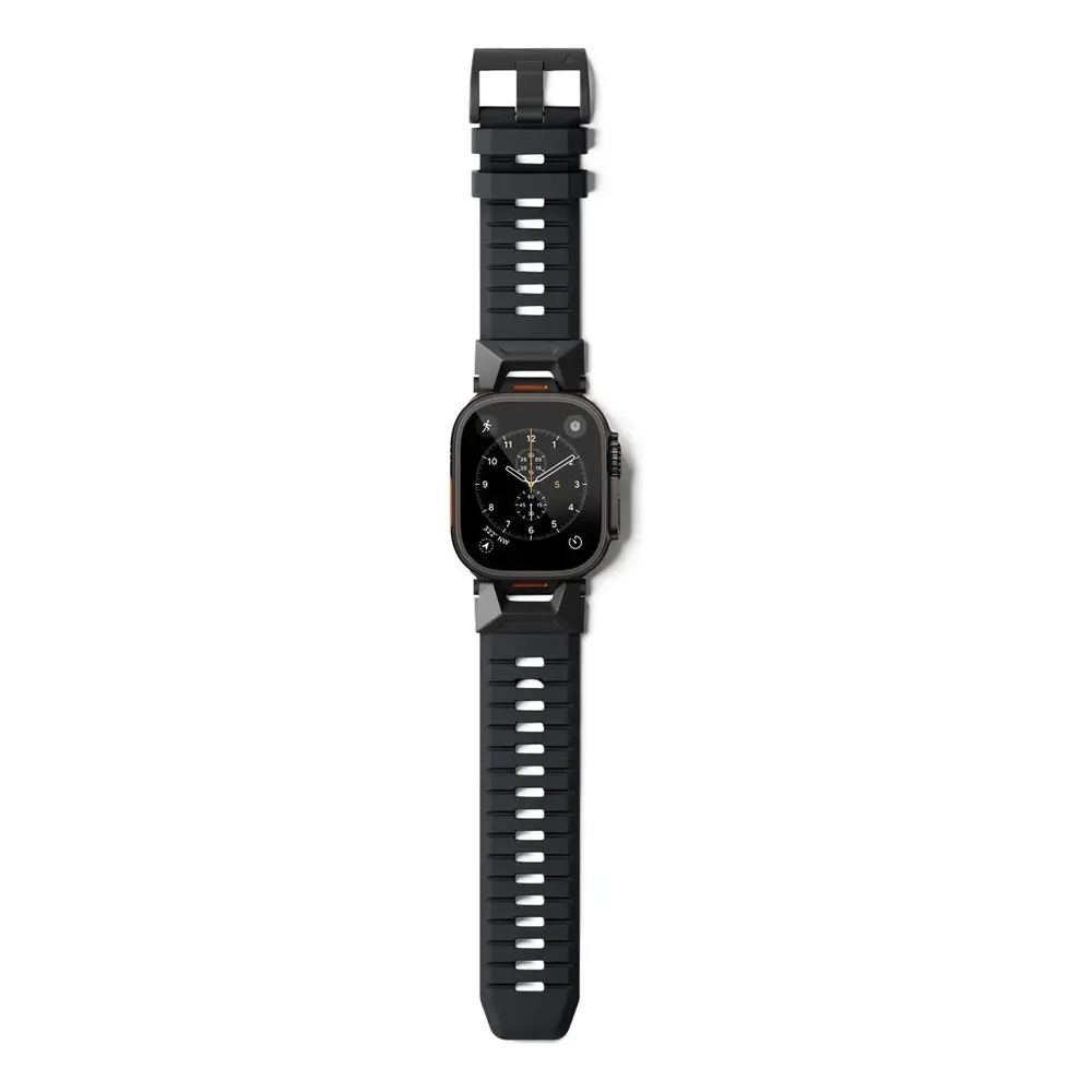 Epico Rubber Pro remienok s nerezovým zapínaním pre Apple Watch 49/46/45/44/42mm - čierna