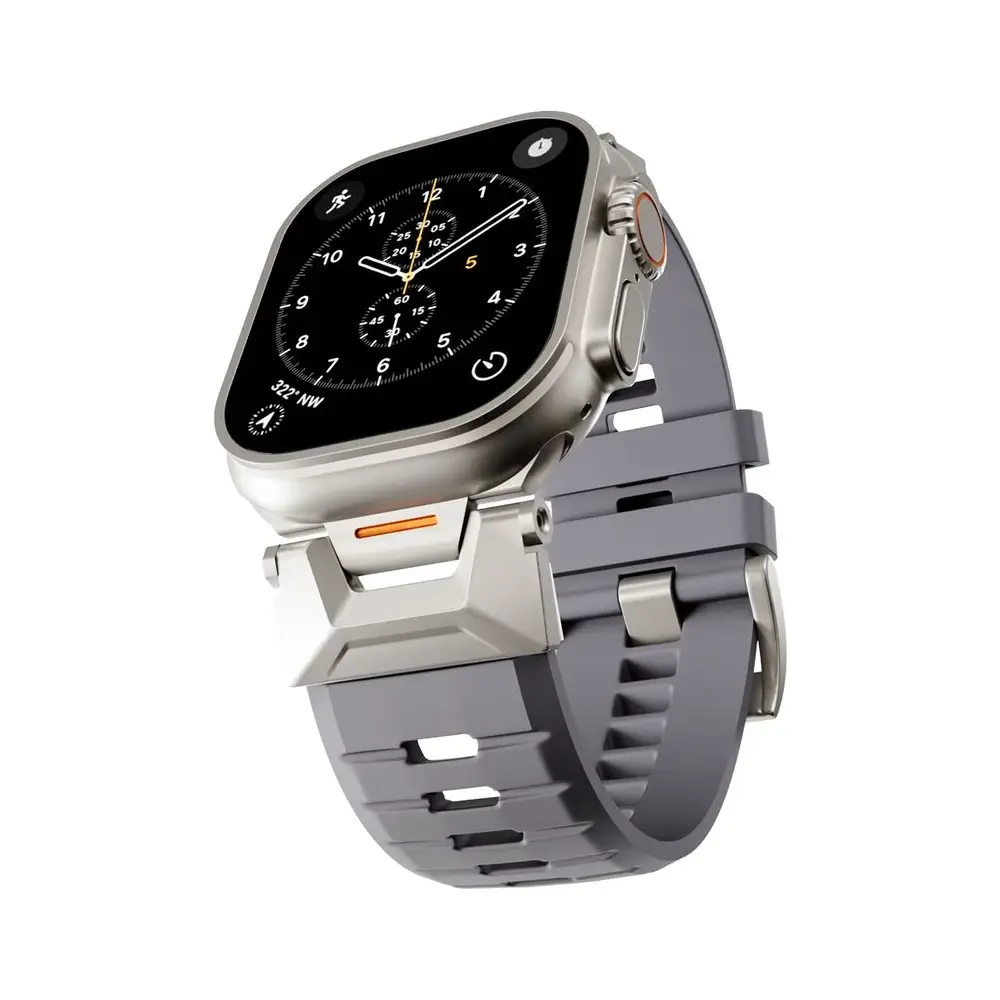 Epico Rubber Pro remienok s nerezovým zapínaním pre Apple Watch 49/46/45/44/42mm - šedá