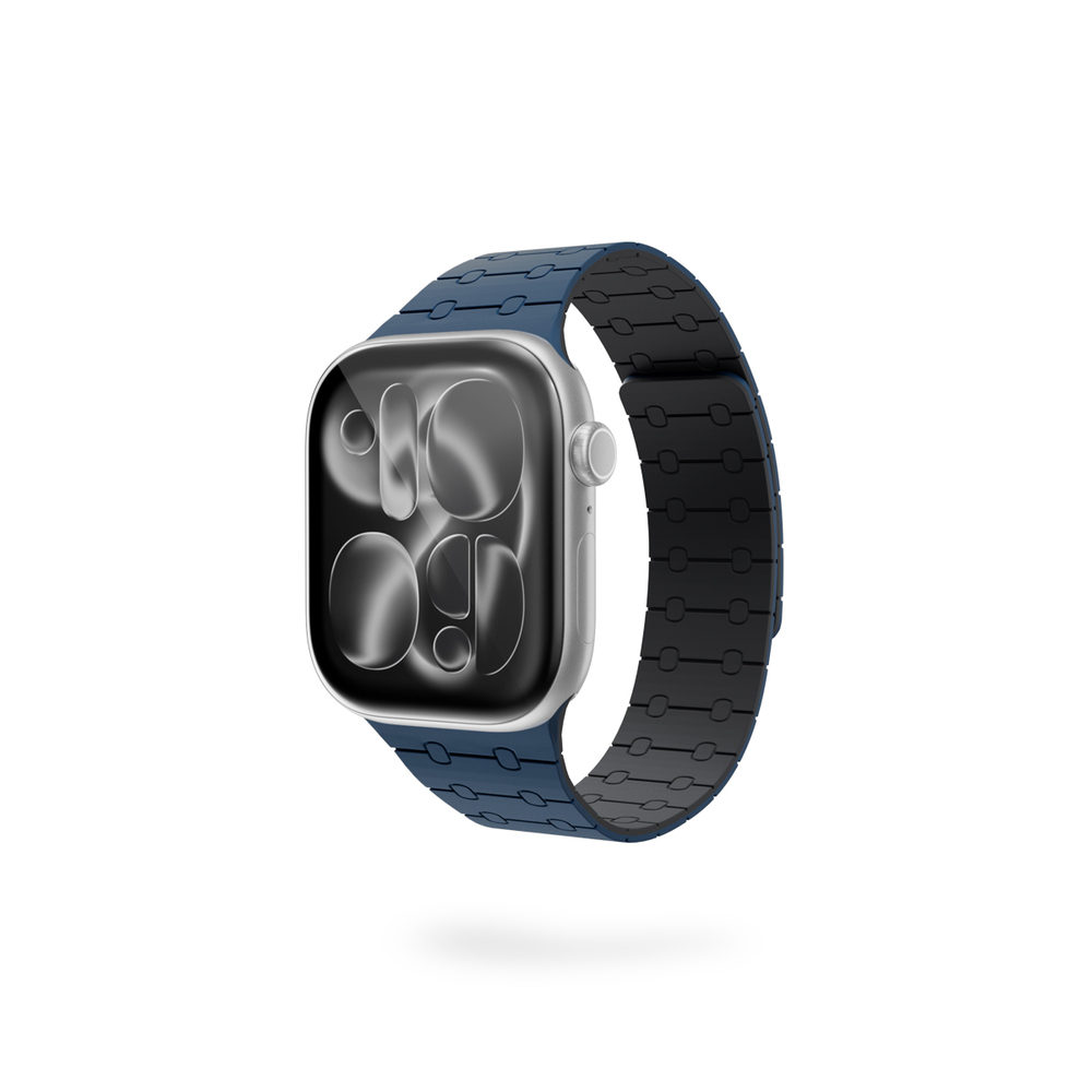 Epico Magnetic+ Silikonový řemínekpro Apple Watch SE (44mm)/Series 1-9 (42/44/45mm) 10-11 (46mm)/Ultra (49mm) - modrá