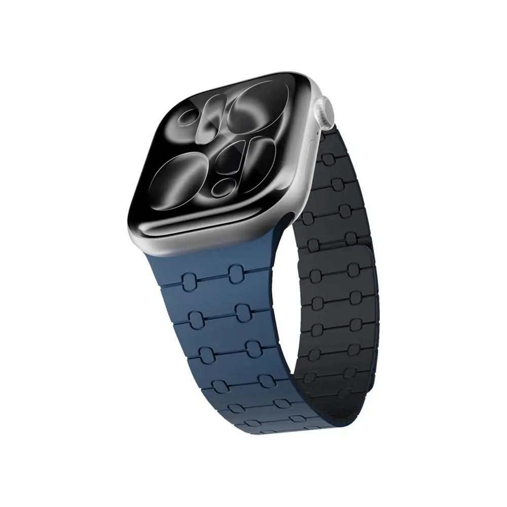 Epico Magnetic+ Silikonový řemínekpro Apple Watch SE (44mm)/Series 1-9 (42/44/45mm) 10-11 (46mm)/Ultra (49mm) - modrá