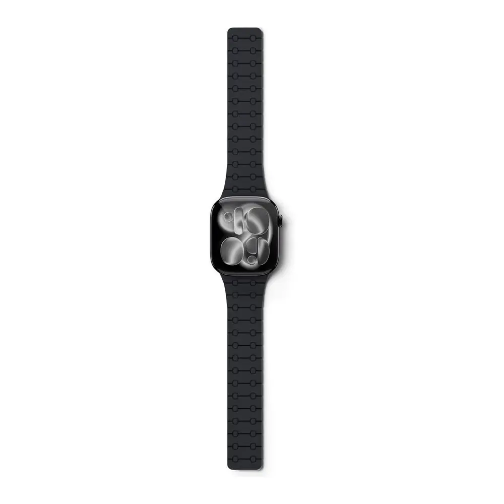 Epico Magnetic+ Silikonový řemínek pro Apple Watch SE (44mm)/Series 1-9 (42/44/45mm) 10-11 (46mm)/Ultra (49mm) - černá