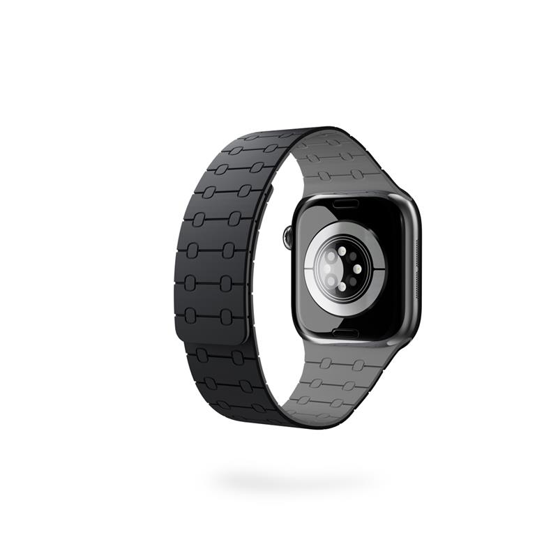 Epico Magnetic+ Silikonový řemínek pro Apple Watch SE (40mm)/Series 1-9 (38/40/41mm) 10-11 (42mm) - černá