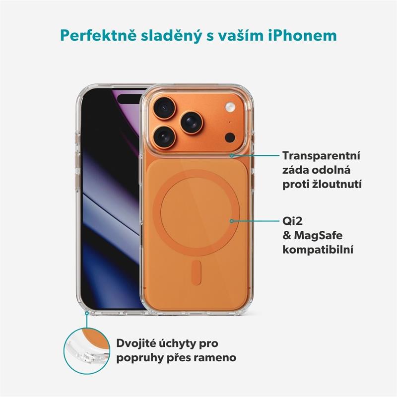 Epico Tile Mag+ Case iPhone 17 Pro Max Qi2 & MagSafe kompatibilní - oranžová