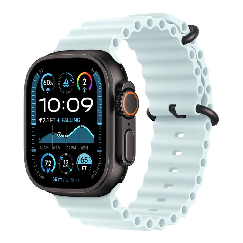 Apple Watch 49mm Ice Blue Ocean Band - Black Titanium Finish *Vystavený*
