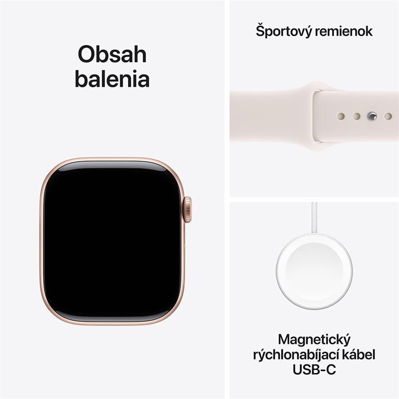 Apple Watch Series 11 GPS 42mm Ružový zlatý hliník so svetlo ružovým športovým remienkom - S/M *Poškodený obal*