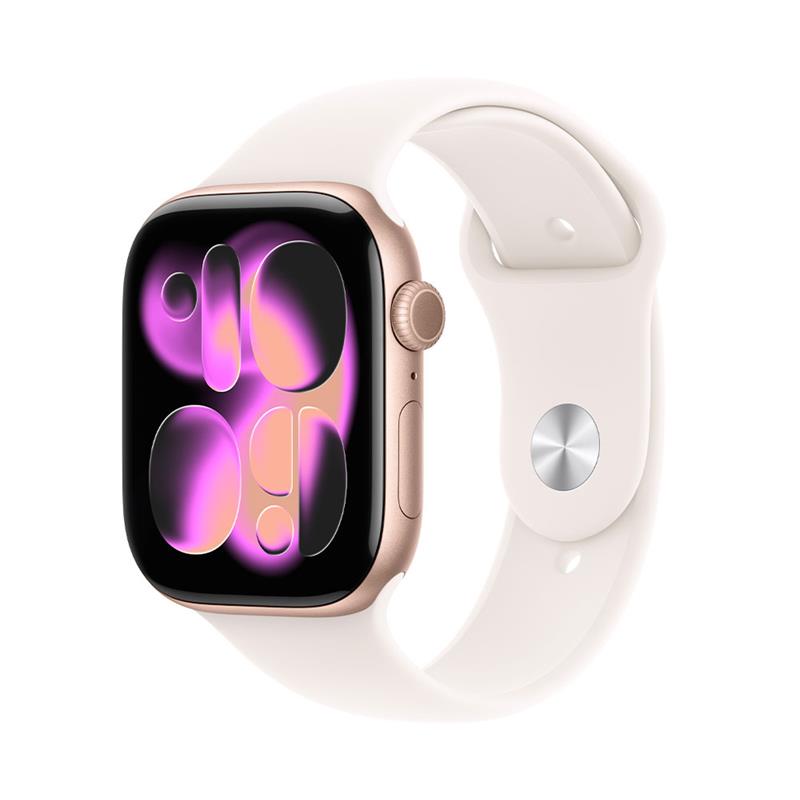 Apple Watch Series 11 GPS 42mm Ružový zlatý hliník so svetlo ružovým športovým remienkom - S/M *Poškodený obal*