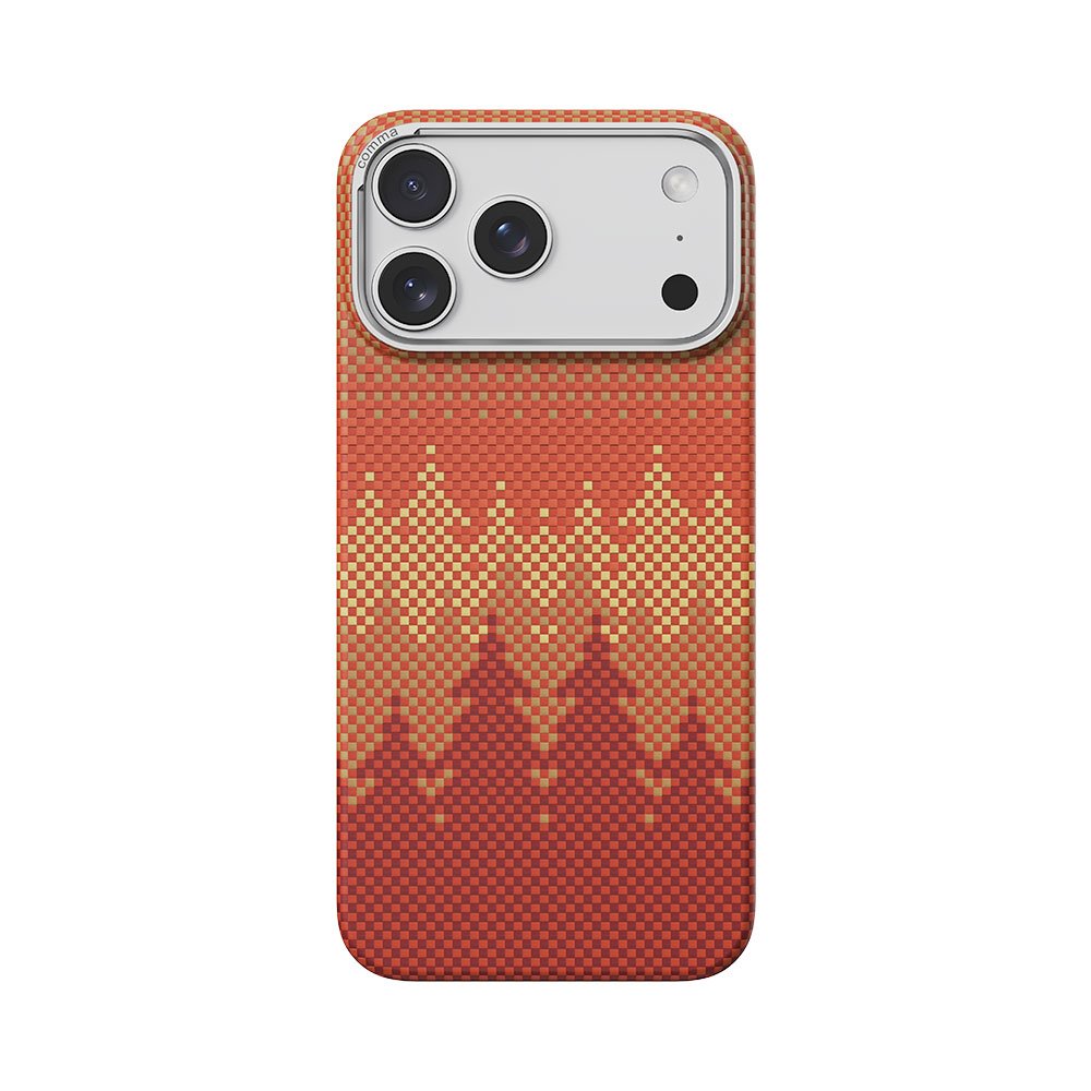 Comma kryt Woven Kevlar Magnetic Shockproof Case pre iPhone 17 Pro - Pinery Forest