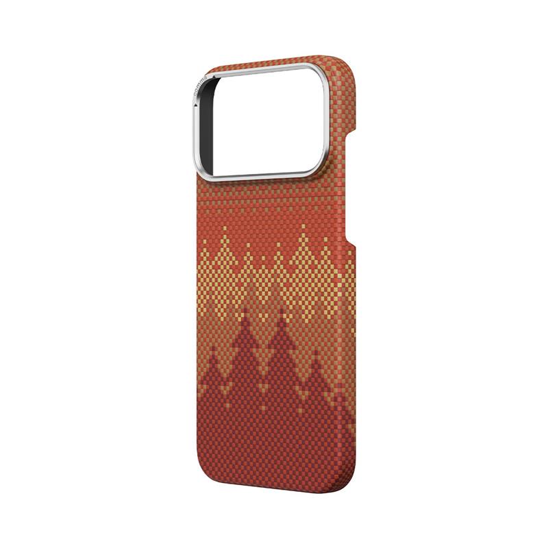 Comma kryt Woven Kevlar Magnetic Shockproof Case pre iPhone 17 Pro - Pinery Forest