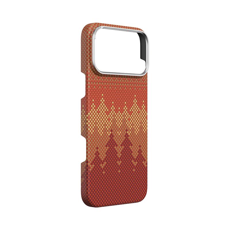 Comma kryt Woven Kevlar Magnetic Shockproof Case pre iPhone 17 Pro - Pinery Forest