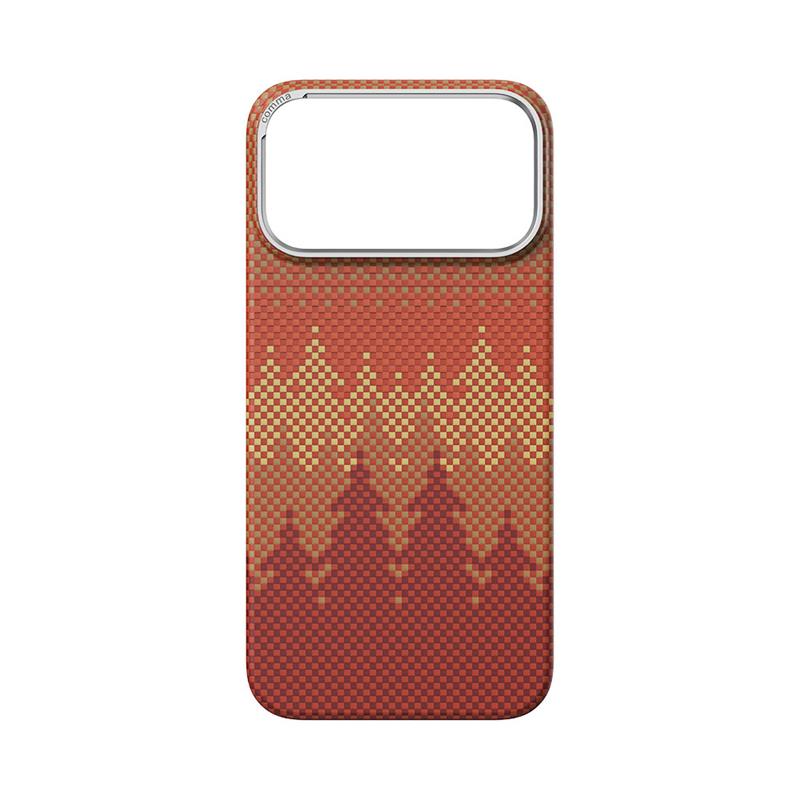 Comma kryt Woven Kevlar Magnetic Shockproof Case pre iPhone 17 Pro - Pinery Forest