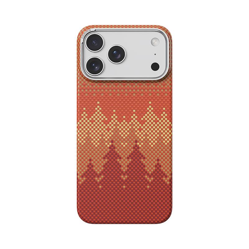 Comma kryt Woven Kevlar Magnetic Shockproof Case pre iPhone 17 Pro - Pinery Forest