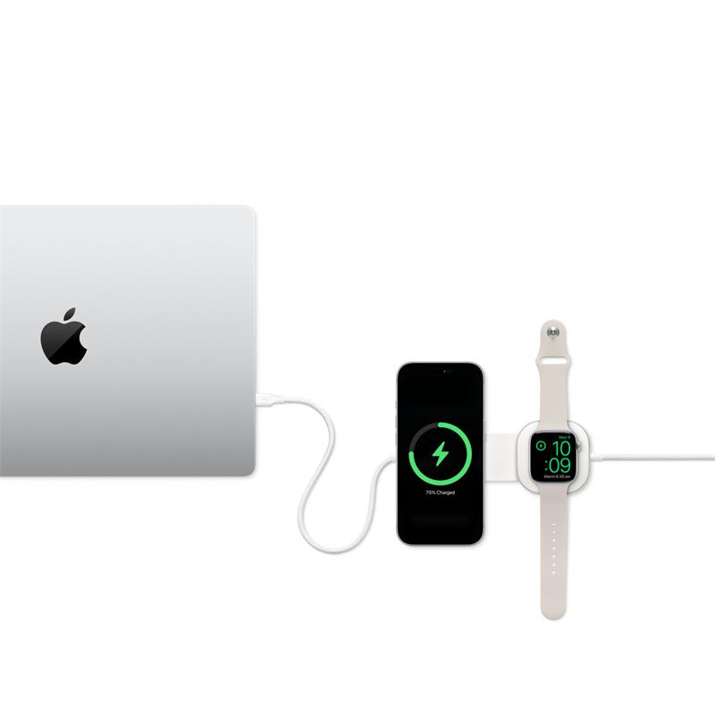 ZENS Pro 3 USB C - C cable 1,5 m 240W Qi2 charger+ Watch White *Rozbalený*