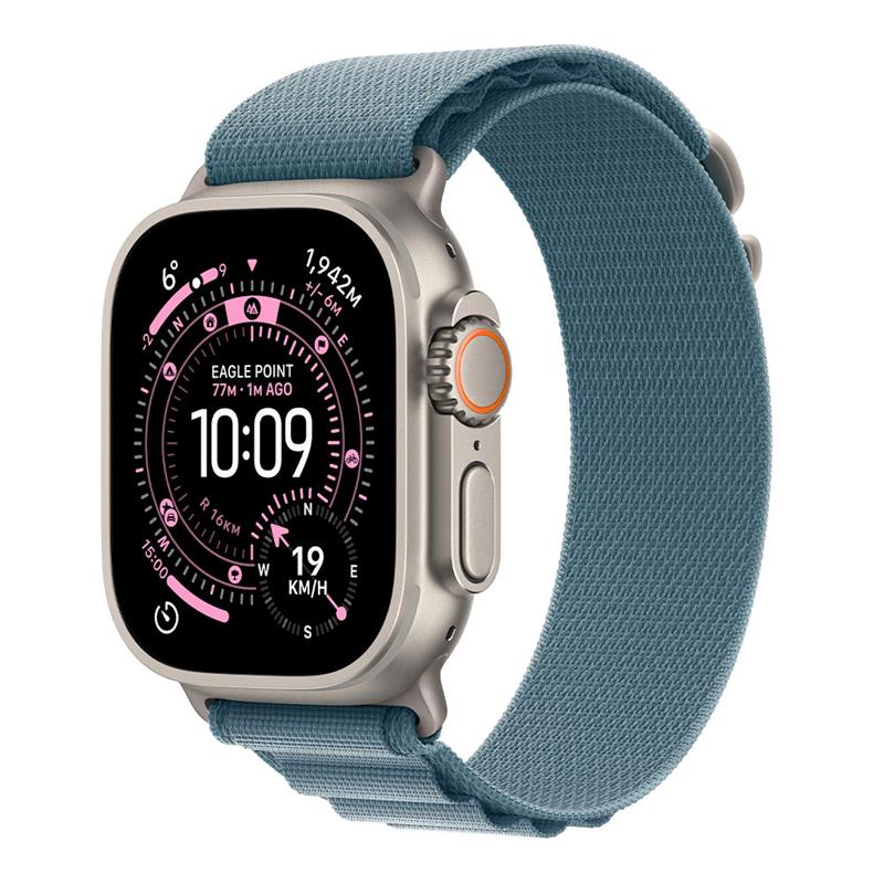 Apple Watch Ultra 3 GPS + Cellular 49mm Prírodný titán so svetlo modrým alpským ťahom - M *Rozbalený*