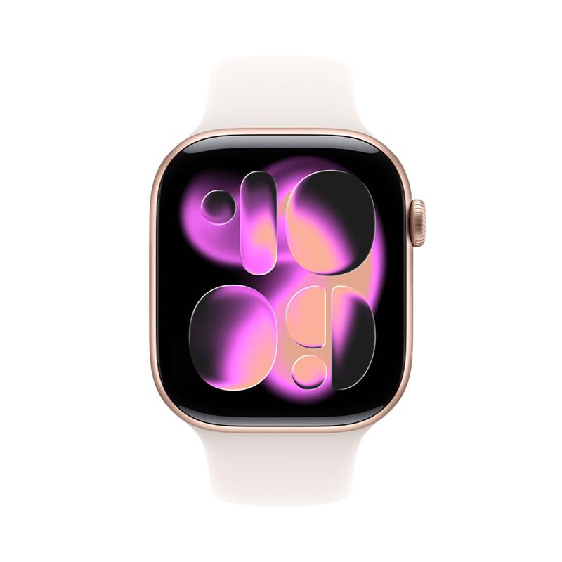 Apple Watch Series 11 GPS + Cellular 42mm Ruž. zlatý hliník so svetl. ružovým šport. remienkom - S/M *Poškodený obal*