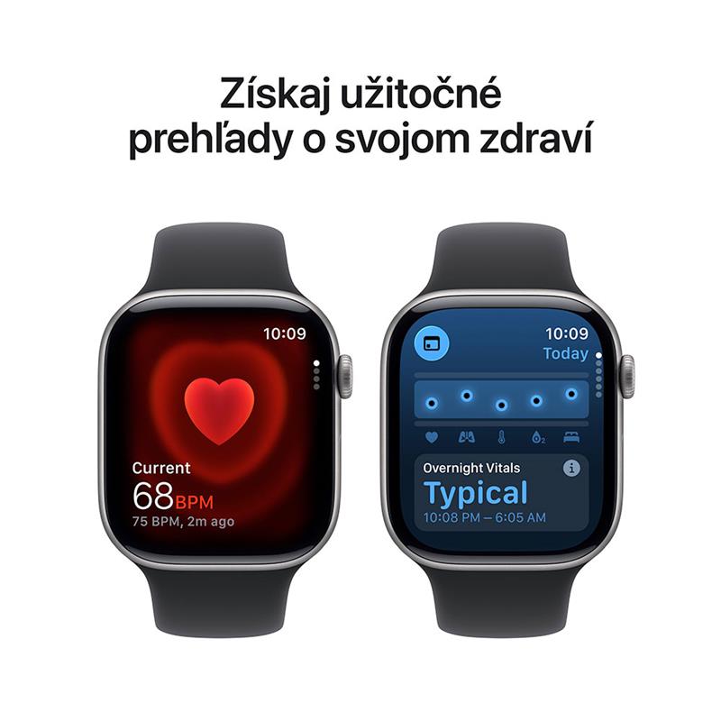 Apple Watch Series 11 GPS 42mm Kozmický sivý hliník s čiernym športovým remienkom - S/M *Rozbalený*