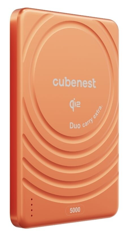 Cubenest Qi2 Magnetic Wireless SlimDual PowerBank 5000 mAh SQ1B3D - oranžová