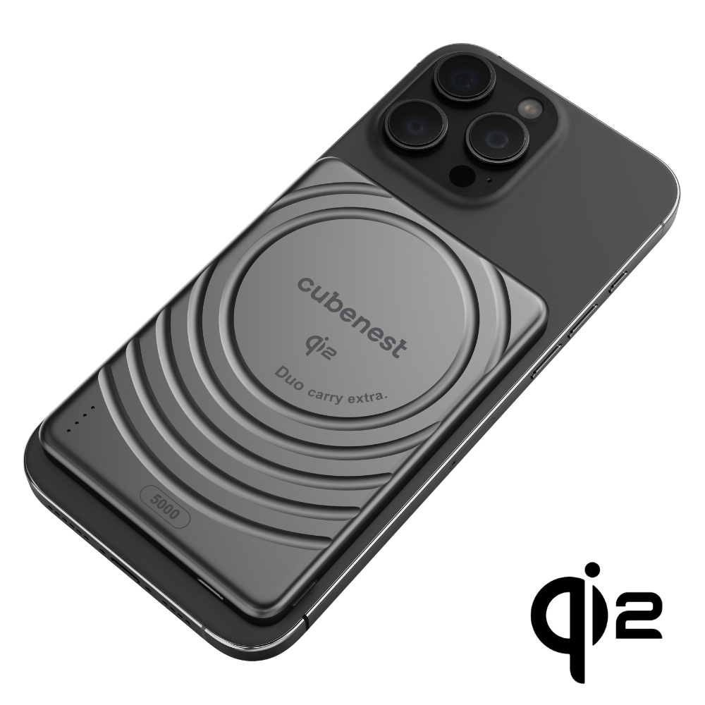 Cubenest Qi2 Magnetic Wireless SlimDual PowerBank 5000 mAh SQ1B3D - černá