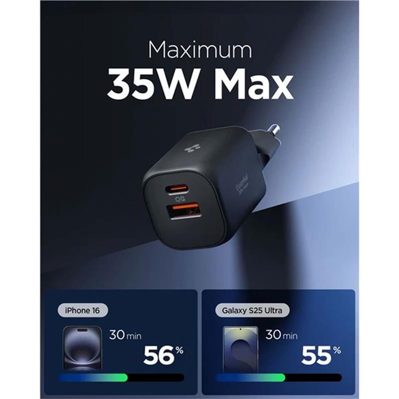 Spigen sieťová nabíjačka Essential EE352EU 35W - Black