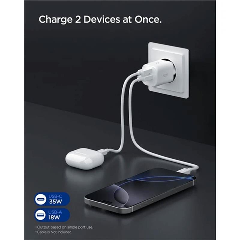 Spigen sieťová nabíjačka Essential EE352EU 35W - White