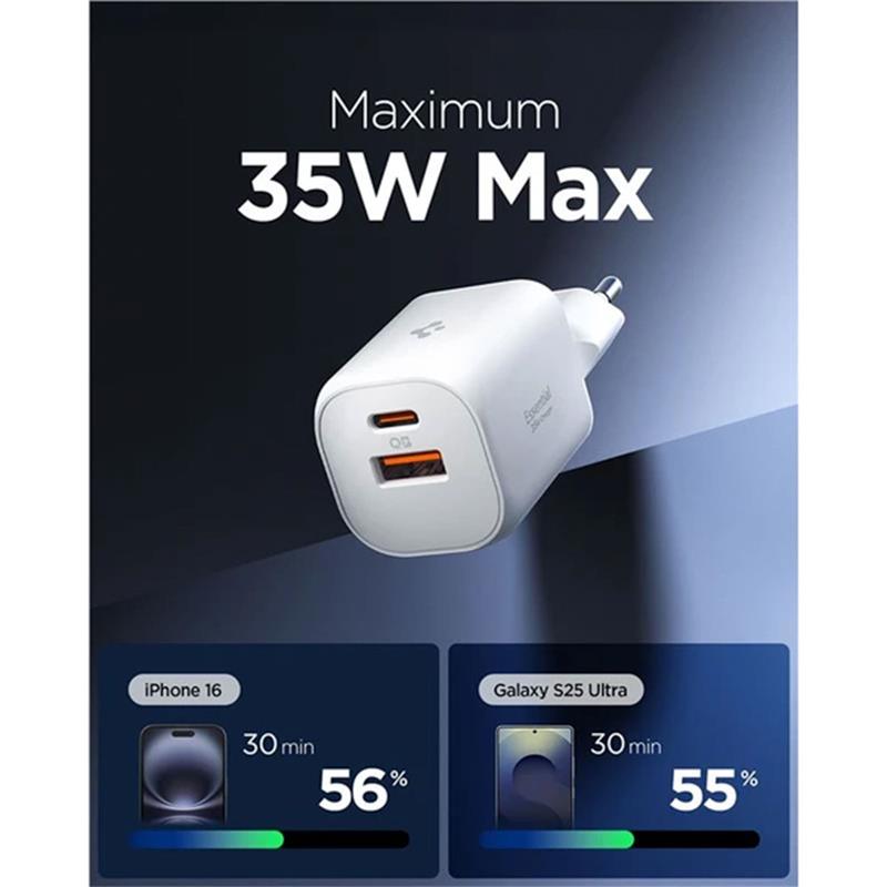 Spigen sieťová nabíjačka Essential EE352EU 35W - White