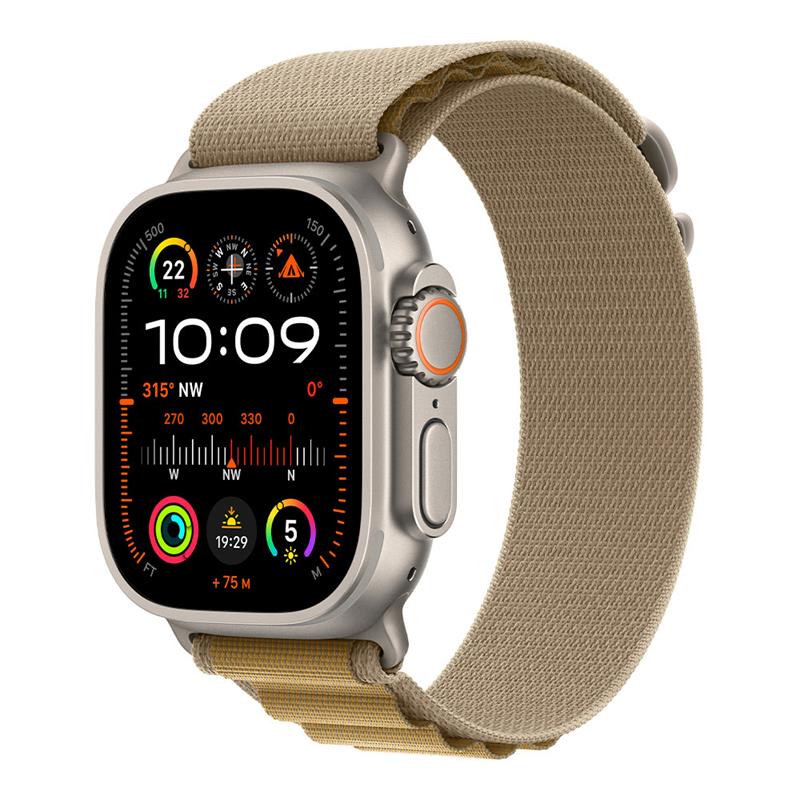 Apple Watch Ultra 2 GPS + Cellular 49mm Přírodní titan se žlutohnědým alpským tahem - Medium *Servisováno*