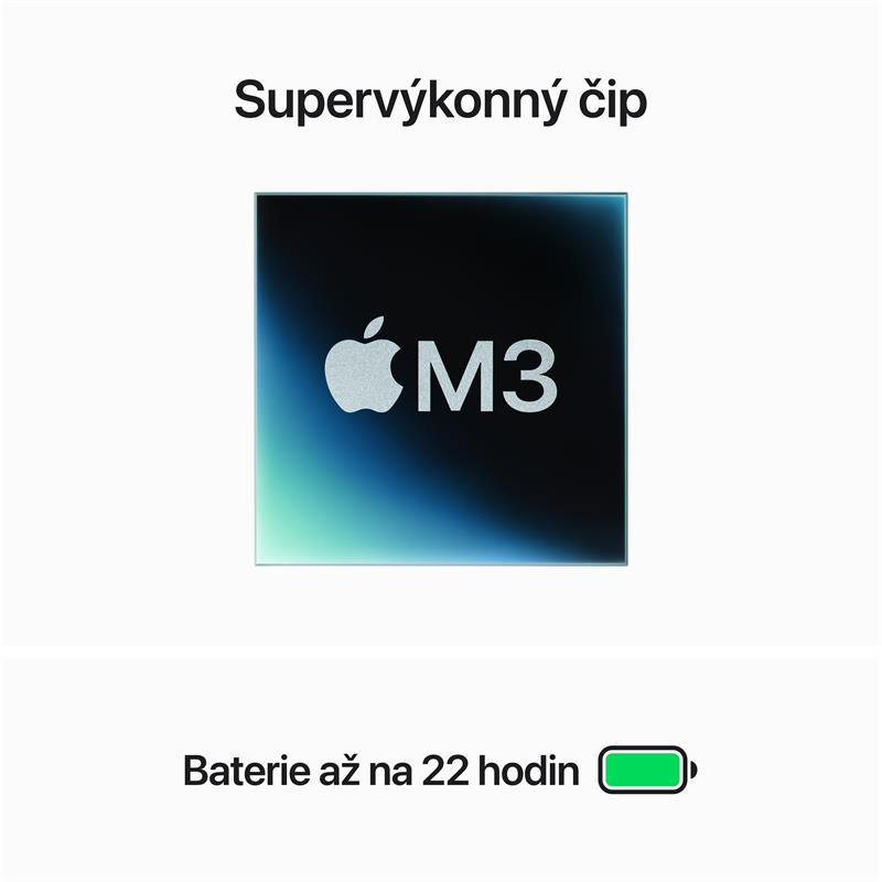 MacBook Pro 14" Apple M3 8core CPU 10core GPU 8GB 1TB Stříbrný CZ *Servisováno*
