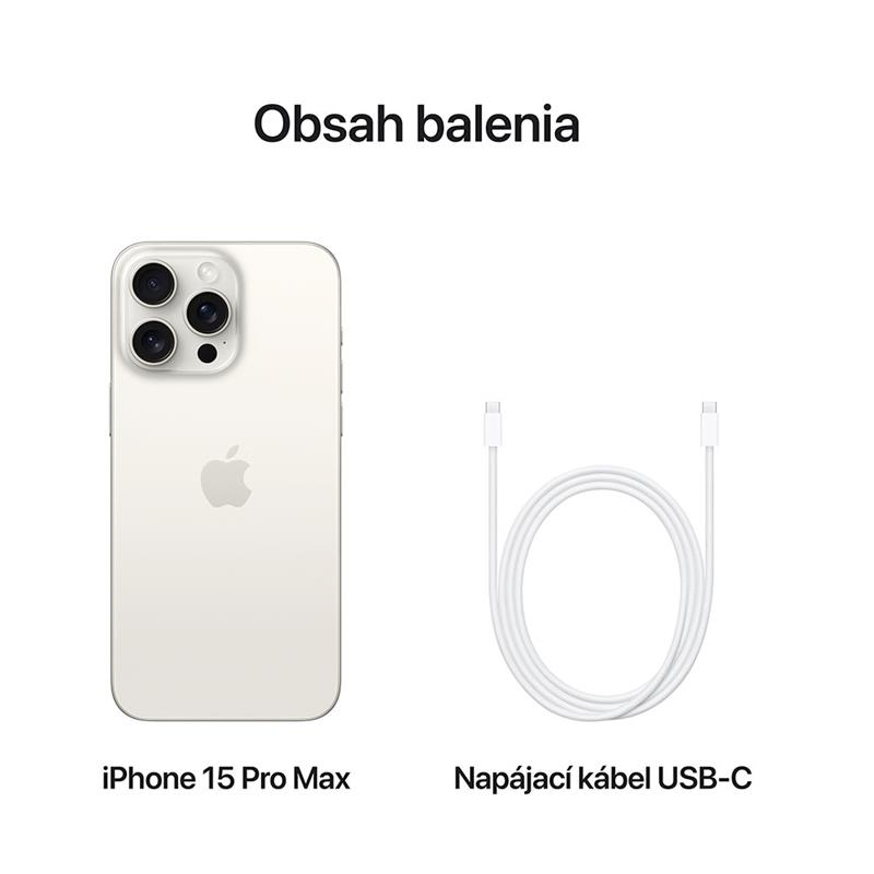 iPhone 15 Pro Max 256 GB Bílý titan *Použitý s DPH – Třída C*