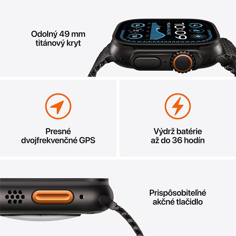 Apple Watch Ultra 2 GPS + Cellular 49mm Natural Titanium Case with Navy Ocean Band *Poškodený obal*