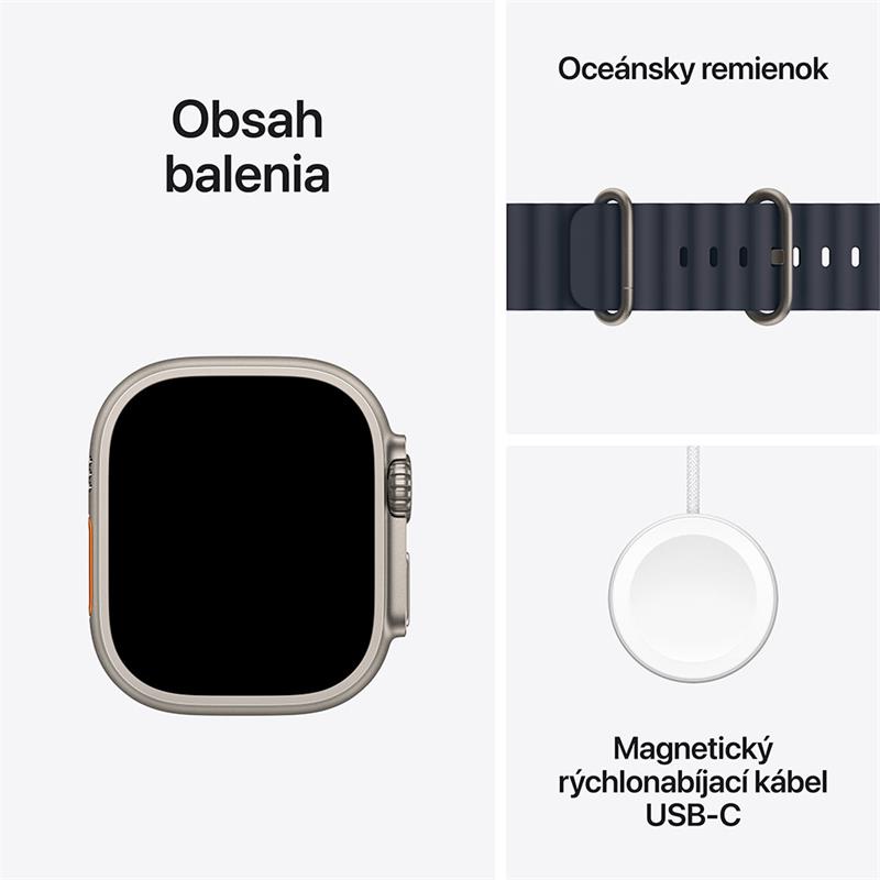 Apple Watch Ultra 2 GPS + Cellular 49mm Natural Titanium Case with Navy Ocean Band *Poškodený obal*