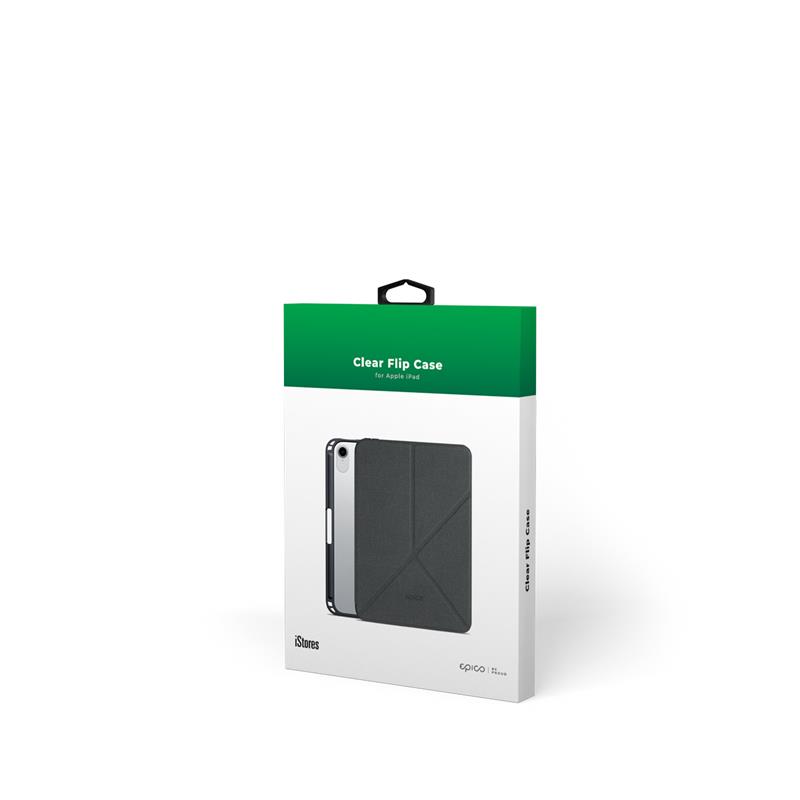 iStores by EPICO Clear Flip Case iPad mini 6 2021/A17 Pro 2024  (8,3") - čierna transparentná *Poškodený obal*
