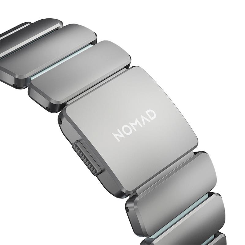 Nomad remienok Stratos pre Apple Watch 44-49mm - Ice Blue Glow/Natural Hardware